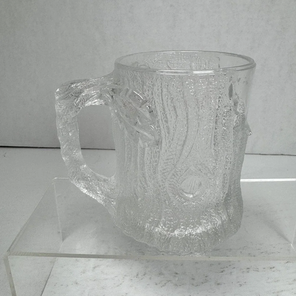 Vintage 1993 McDonald's The Flintstones Movie Tree-Mendous Clear Glass Mug